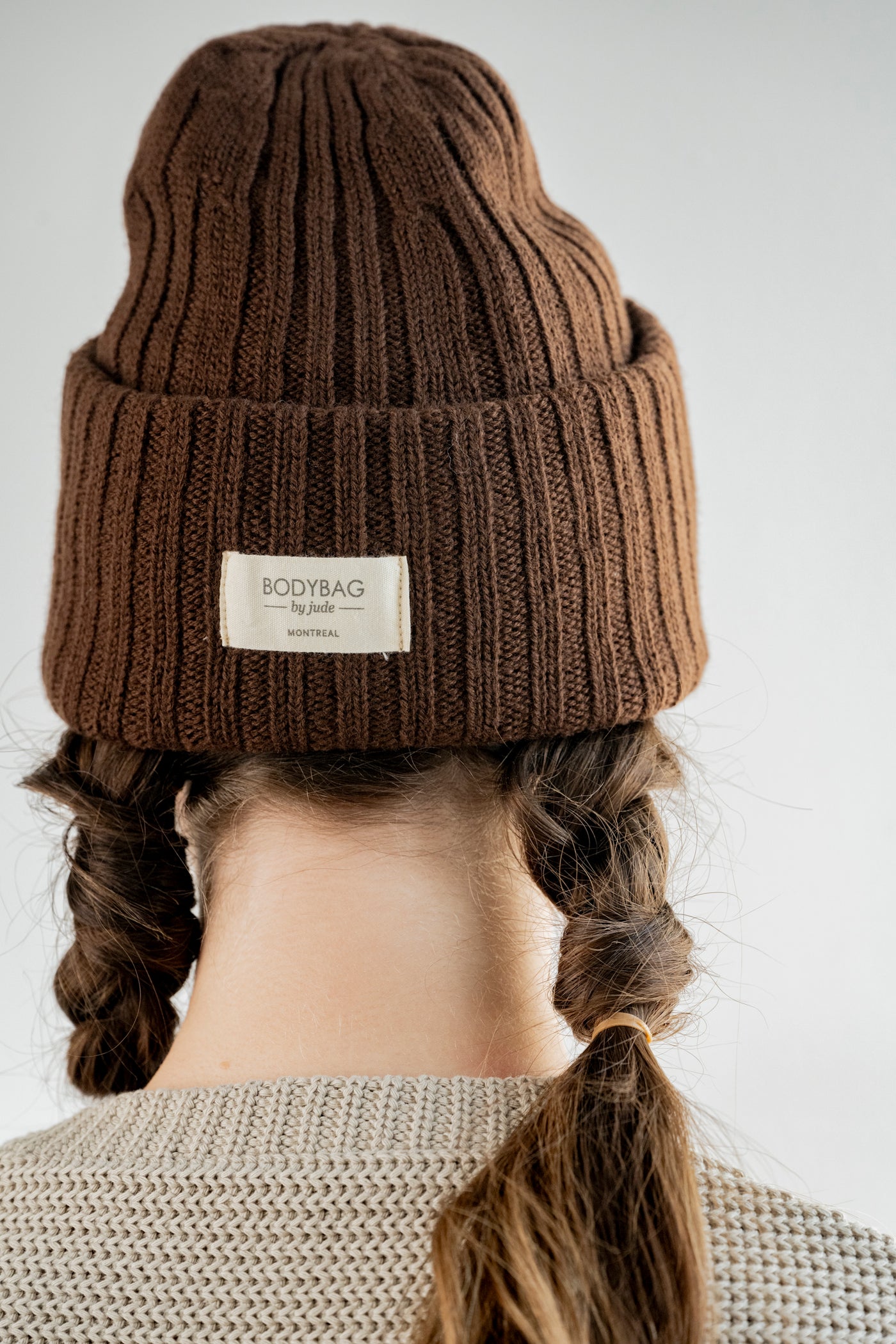 Brown merino beanie