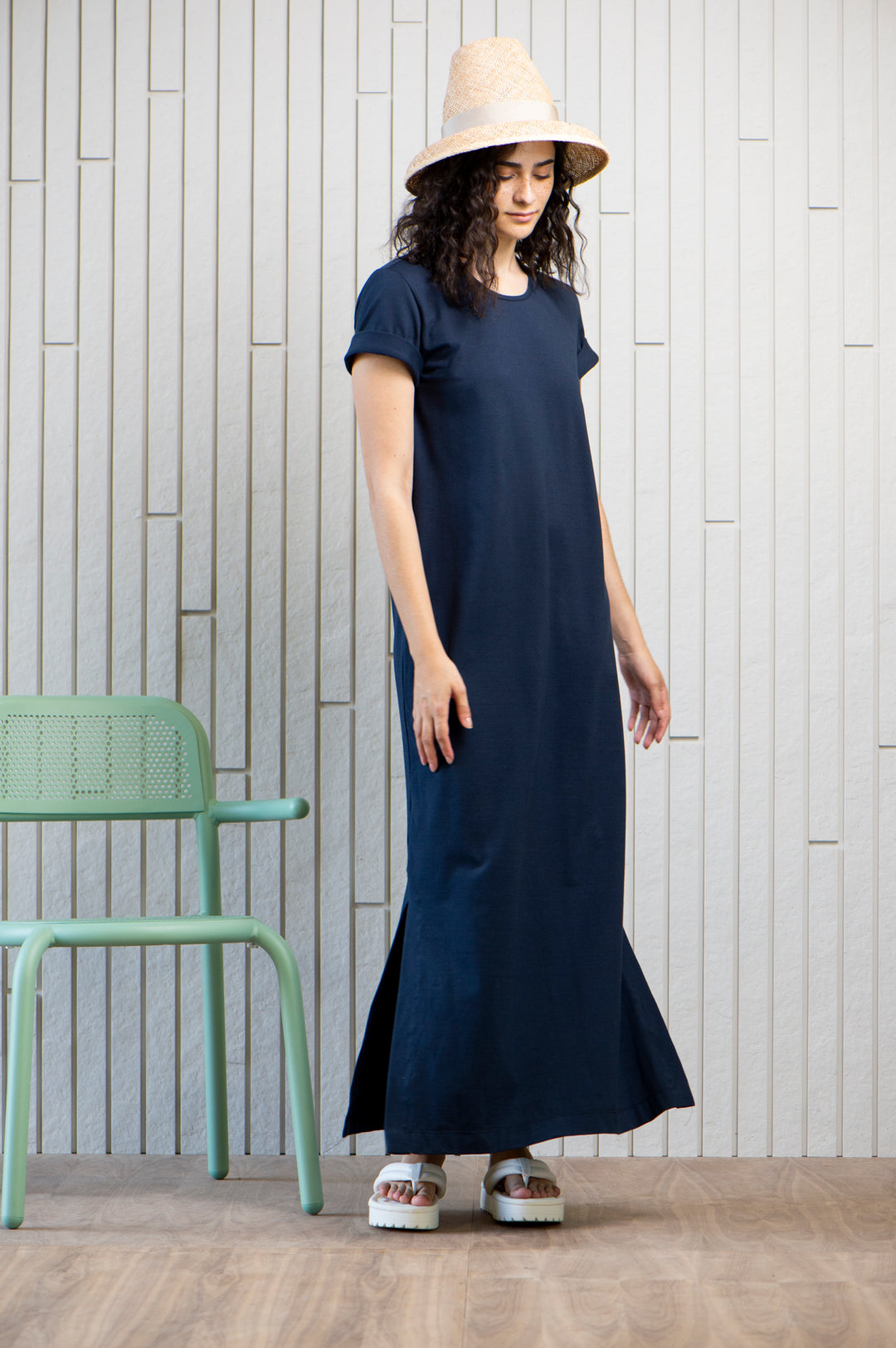 lighthouse-maxi-dress-jersey-Canadian-designer-pockets-navy