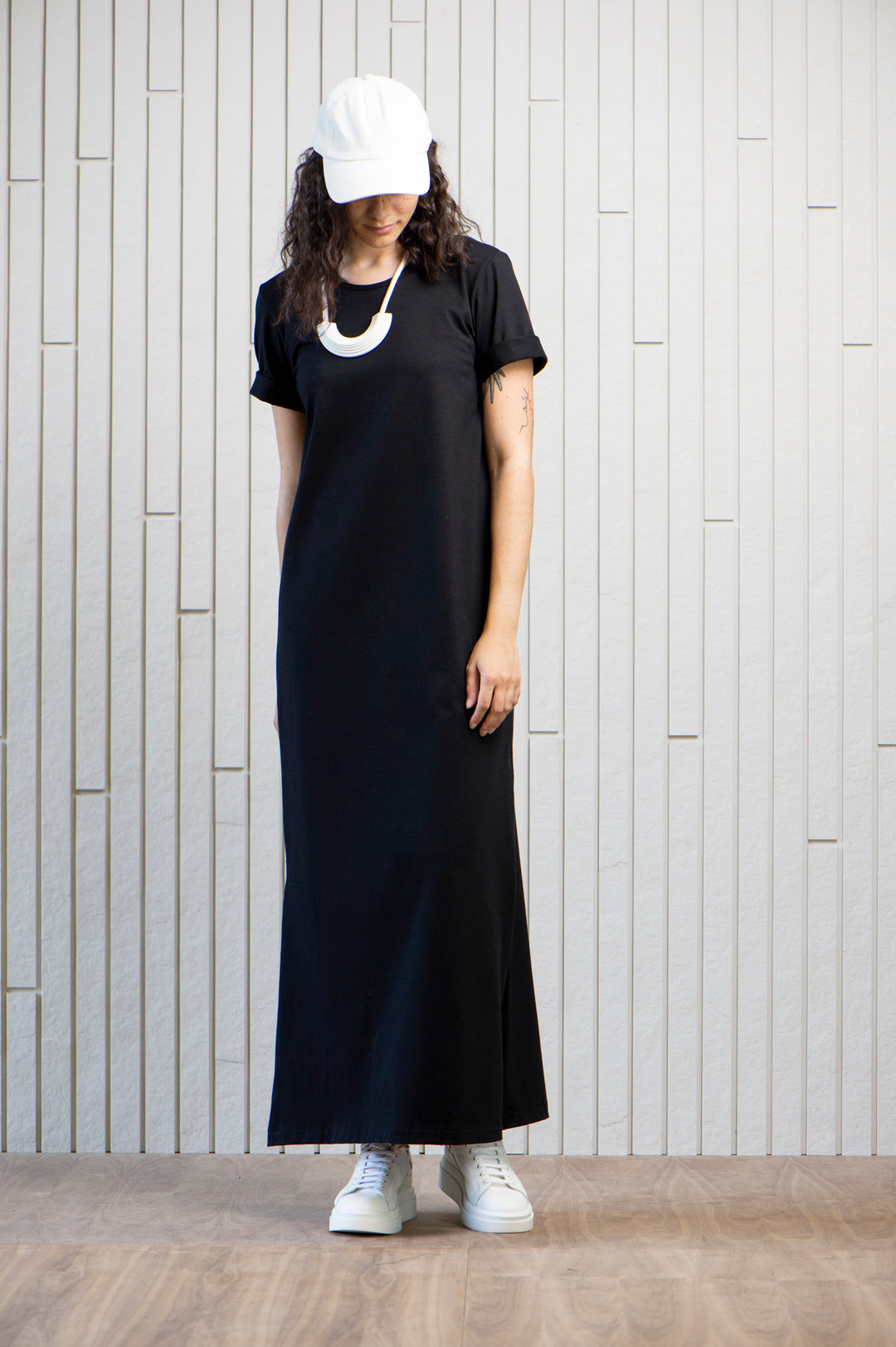 lighthouse-maxi-dress-jersey-Canadian-designer-pockets-black