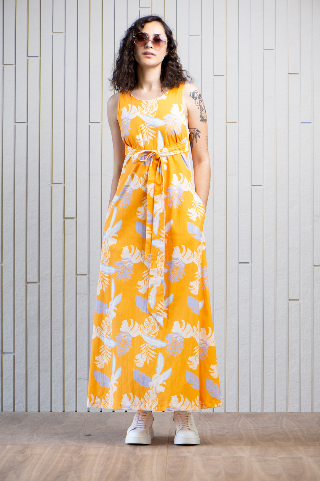 market-maxi-dress-printed-tropical-pockets-mango-Canadian-designer