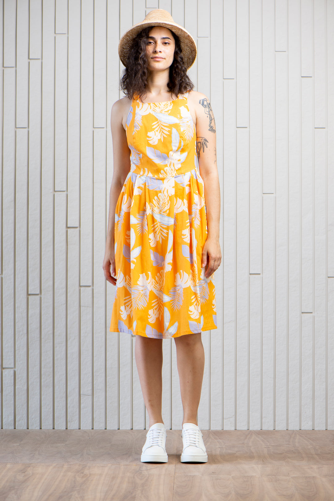 graceland-fitted-dress-printed-tropical-Canadian-designer